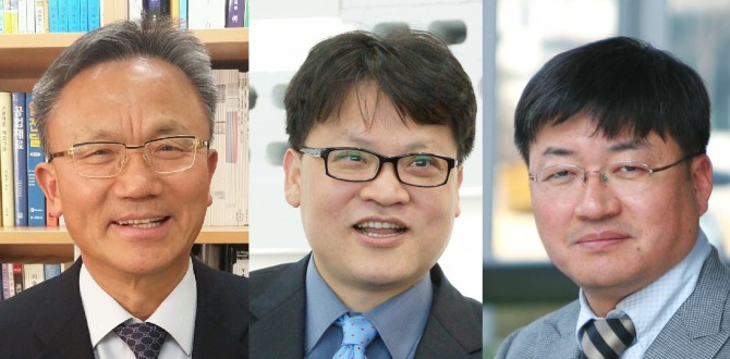김윤근 일진전기 기술고문, 이재석 심플렉스인터넷 대표이사, 심상준 고려대 화공생명공학과 교수(왼쪽부터)